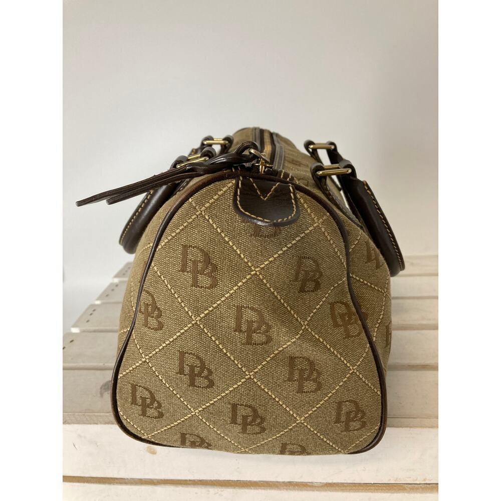 DOONEY BOURKE LARGE TAN CANVAS LEATHER TRIM HANDBAG - Picture 4 of 16